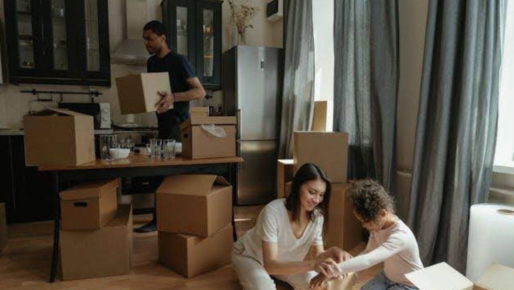 Family getting ready for a move