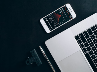 Financial charts on a phone
