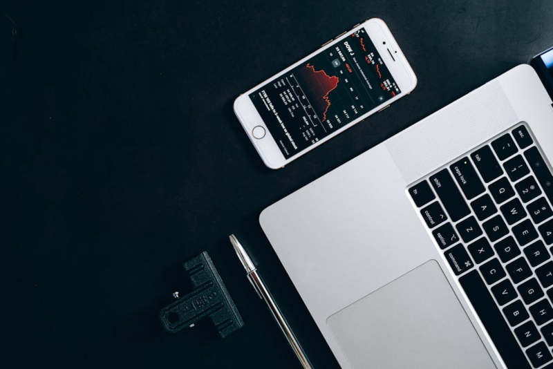Financial charts on a phone